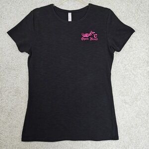 Open Road Girl Blinged Out Womens Biker Black & Hot Pink T-Shirt Size‎ M
